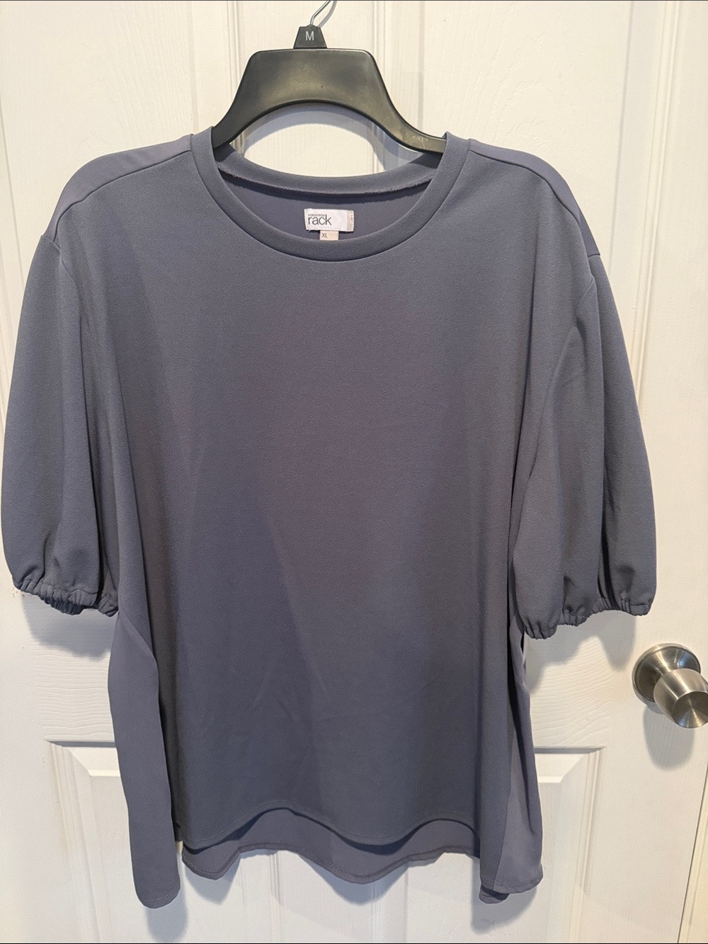 Nordstrom Rack Navy Puff Sleeve Women’s Top